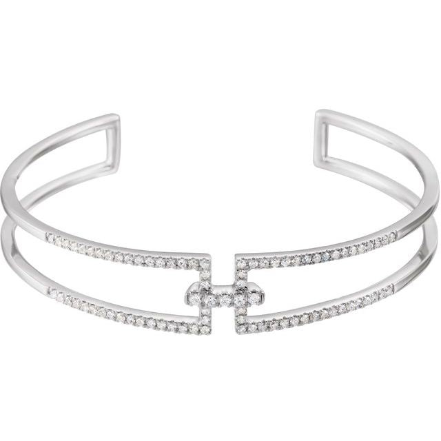 3/4 CTW Natural Diamond Cuff 6" Bracelet