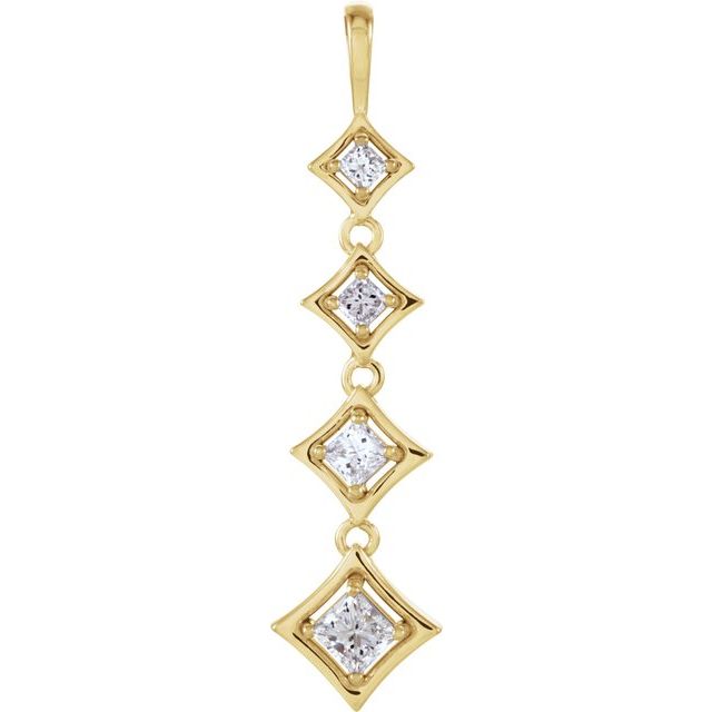 1/2 CTW Natural Diamond Journey Graduated Pendant