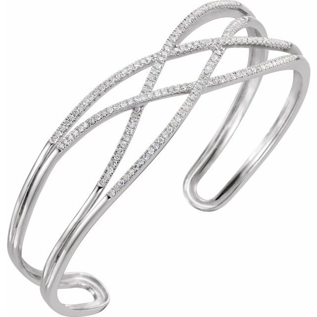 3/4 CTW Natural Diamond Criss-Cross Cuff Bracelet