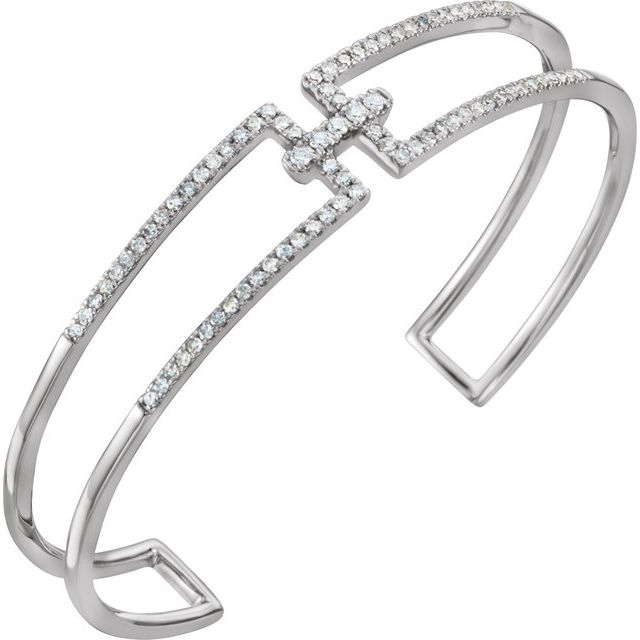3/4 CTW Natural Diamond Cuff 6" Bracelet