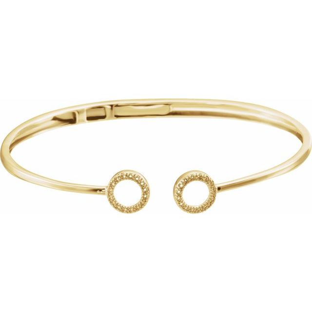 1/6 CTW Natural Diamond Circle Hinged Cuff Bracelet