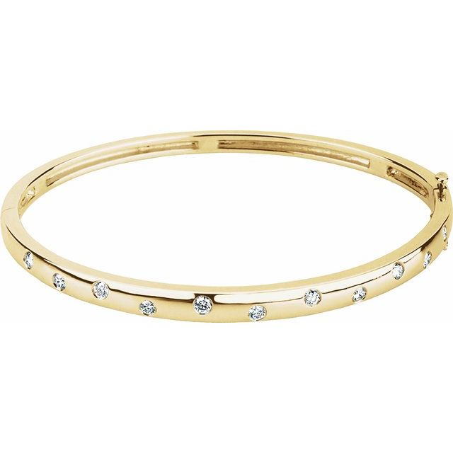 Round 1/2 CTW Diamond Bangle 6 3/4" Bracelet