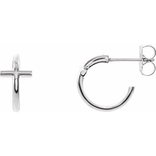 11.8mm Cross Hoop Earrings