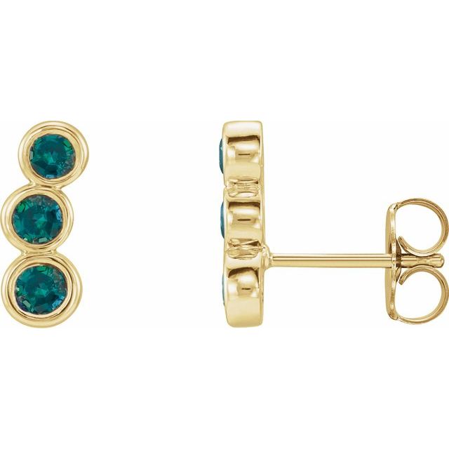 Round Lab-Grown Alexandrite Ear Climbers