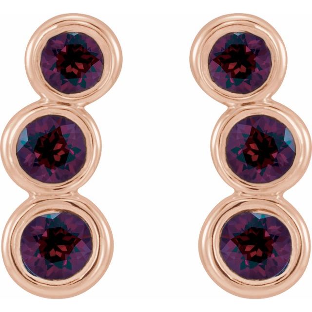 Round Natural Mozambique Garnet Ear Climbers