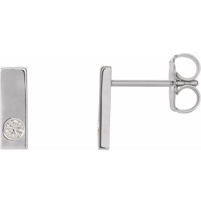 Round .06 CTW Natural Diamond Bar Earrings