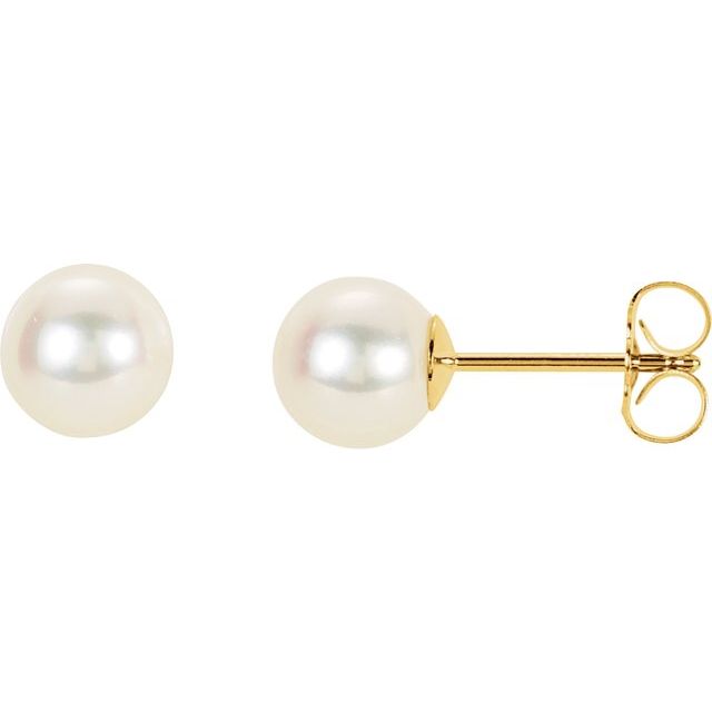 Panache Cultured White Freshwater Pearl Stud Earrings