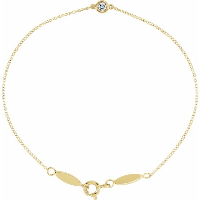 Round .08 CT Natural Diamond Bracelet