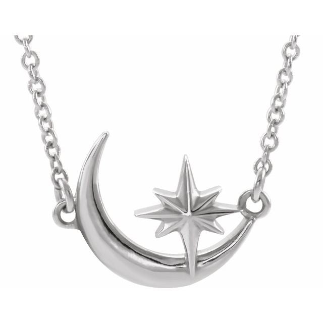 Crescent Moon & Star Necklace