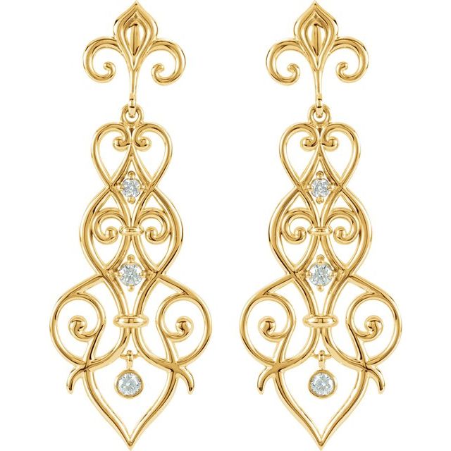 Round 1/3 CTW Natural Diamond Fleur-de-Lis Earrings