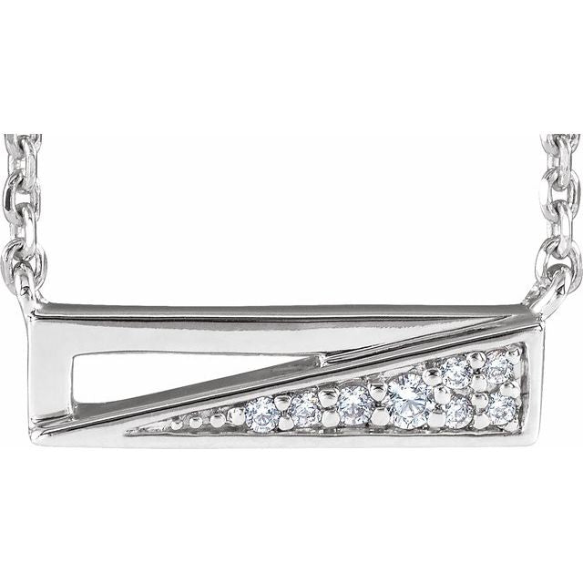 Round .05 CTW Natural Diamond Bar Necklace