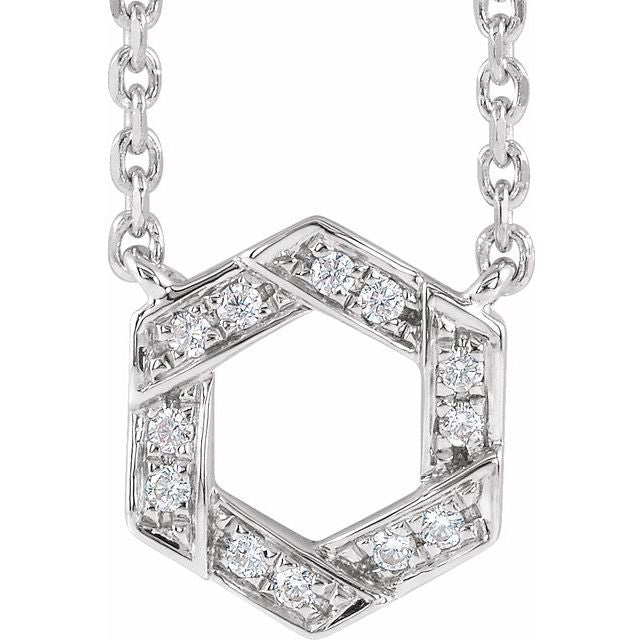 Round .06 CTW Natural Diamond Geometric Necklace