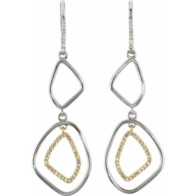 Round 3/8 CTW Natural Diamond Open Silhouette Earrings