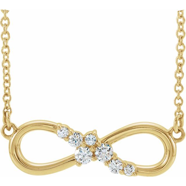 1/8 CTW Natural Diamond Infinity-Inspired Bar Necklace