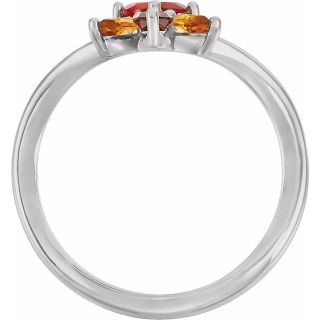 Natural Mexican Fire Opal, Natural Mozambique Garnet & Natural Citrine Ring