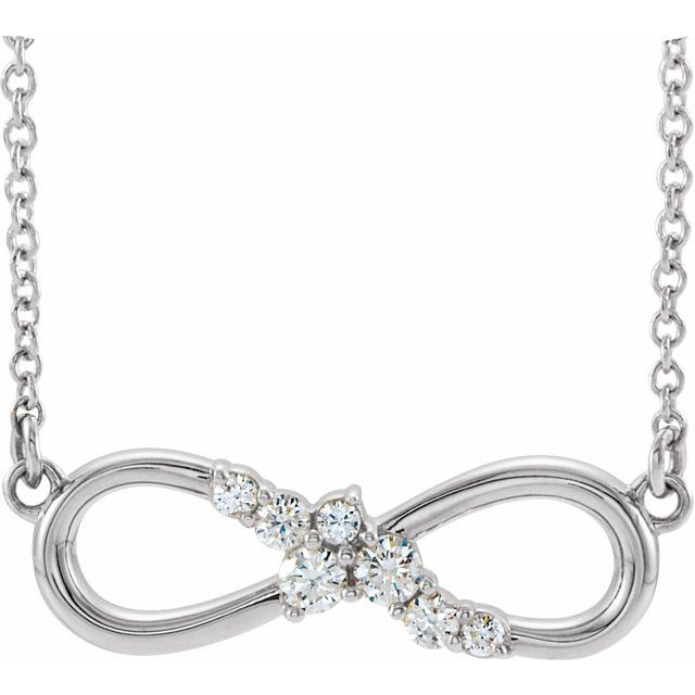 1/8 CTW Natural Diamond Infinity-Inspired Bar Necklace