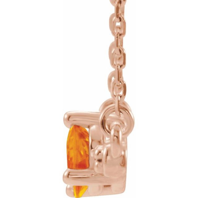 Pear Natural Citrine & 1/8 CTW Natural Diamond Necklace