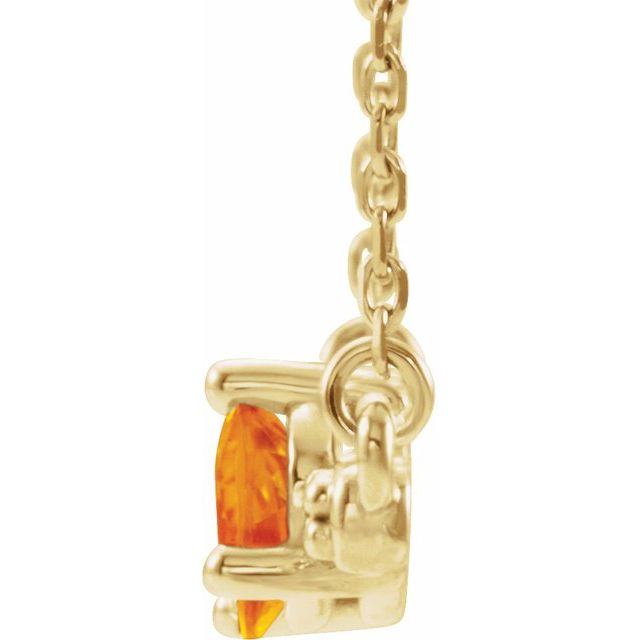 Pear Natural Citrine & 1/8 CTW Natural Diamond Necklace