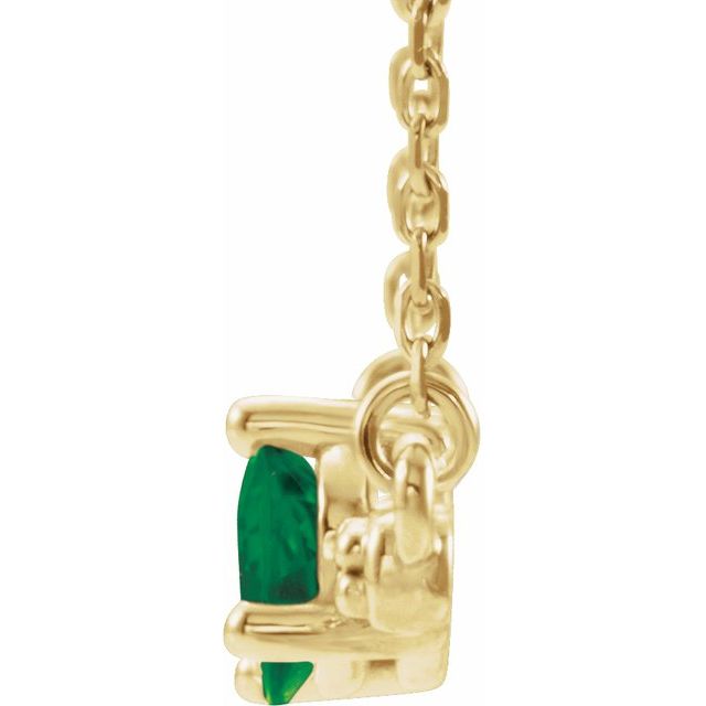 Pear Lab-Grown Emerald & 1/8 CTW Natural Diamond Necklace
