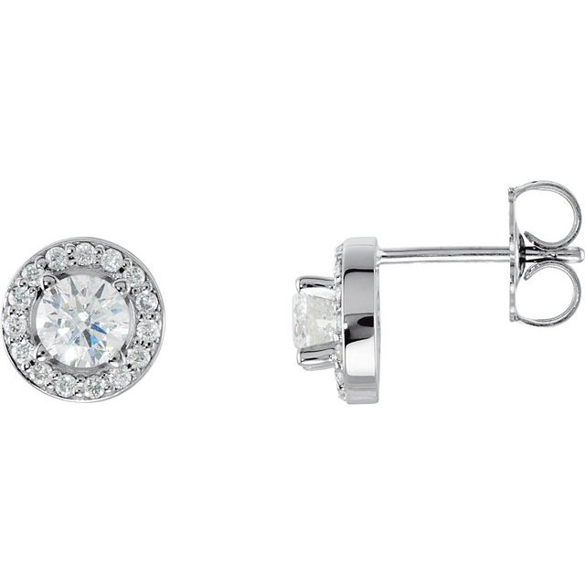 Round 5/8 CTW Natural Diamond Halo-Style Earrings