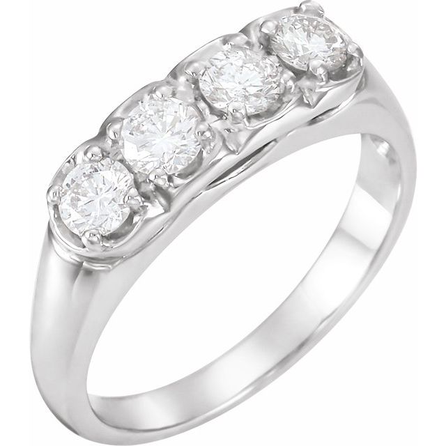 5/8 CTW Natural Diamond Four-Stone Anniversary Band