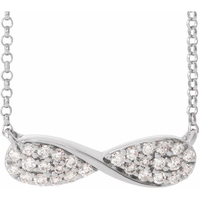 1/6 CTW Natural Diamond Infinity-Inspired 15-17" Necklace