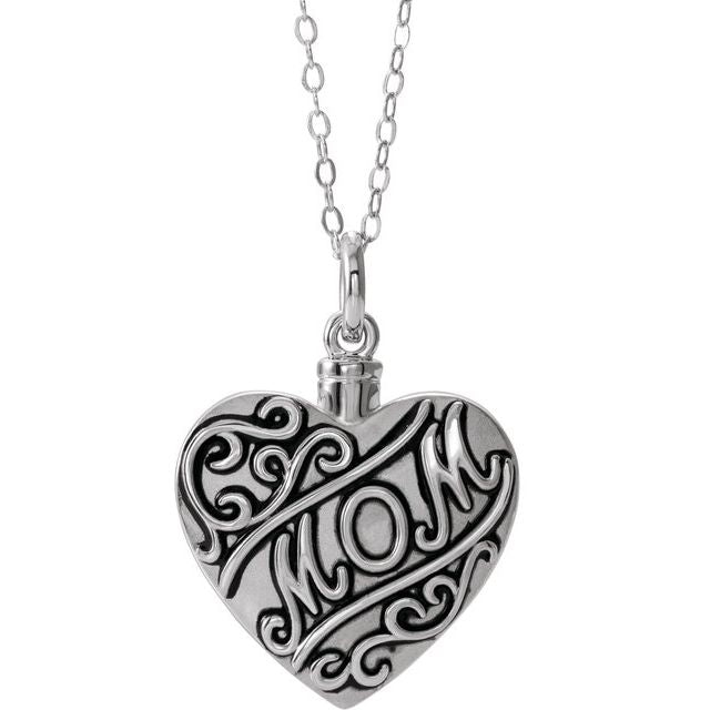 Mom Heart Ash Holder Necklace