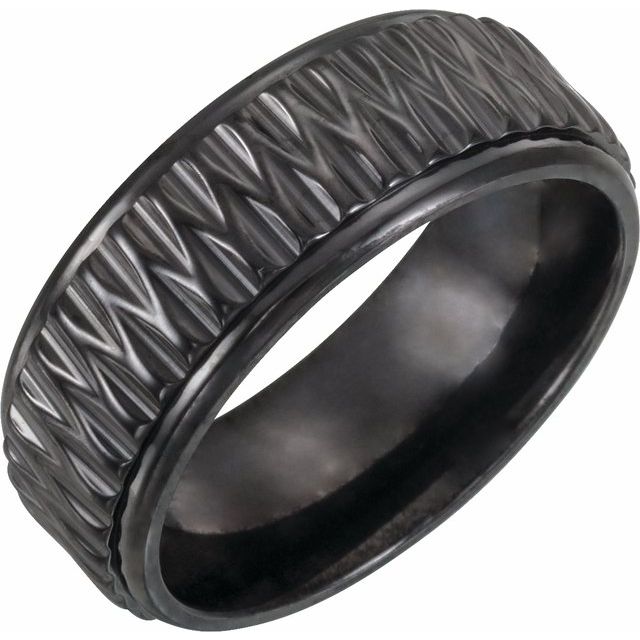 Black Titanium 8mm Patterned Band