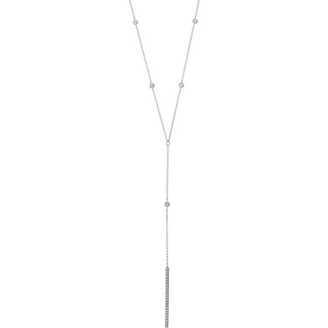 1/3 CTW Natural Diamond Bar Y 15-17" Necklace