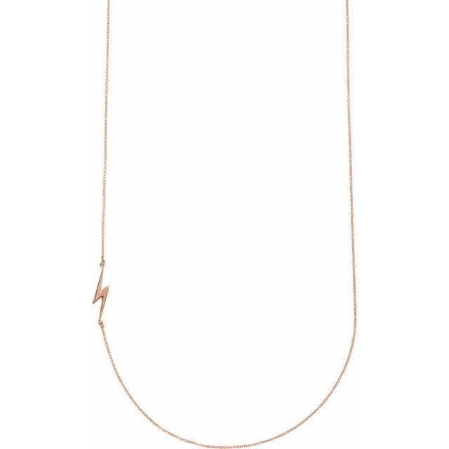Lightning Bolt Necklace in 14k Yellow, White, or Rose Gold and more