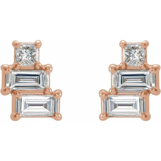 1/4 CTW Natural Diamond Geometric Cluster Earrings