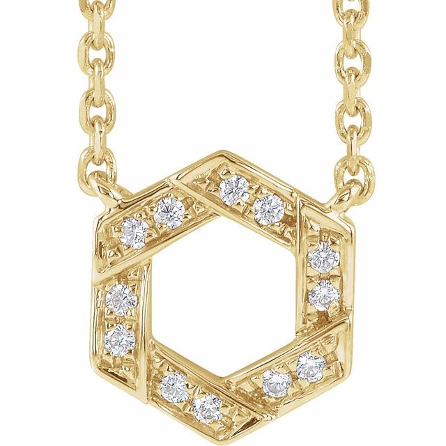 Round .06 CTW Natural Diamond Geometric Necklace
