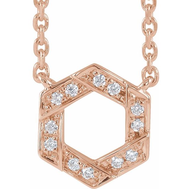 Round .06 CTW Natural Diamond Geometric Necklace