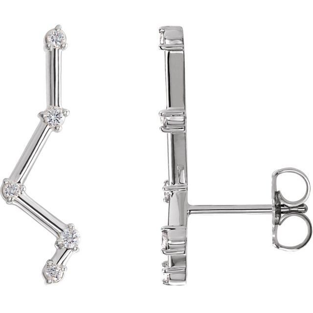 Round 1/10 CTW Natural Diamond Constellation Ear Climbers