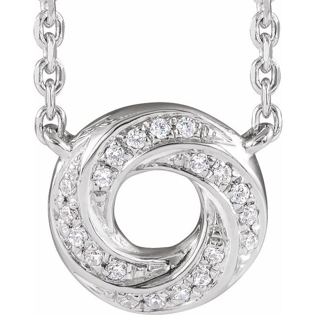 Round .06 CTW Natural Diamond Geometric Necklace