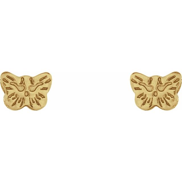 24K Gold-Washed Stainless Steel Butterfly Piercing Earrings