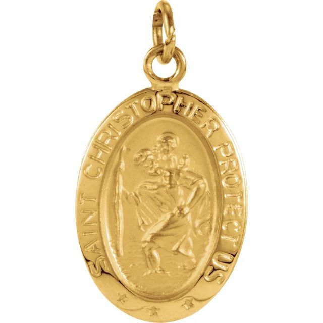 25x18mm Oval St. Christopher Medal