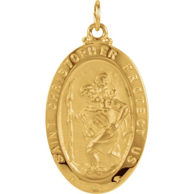 25x18mm Oval St. Christopher Medal