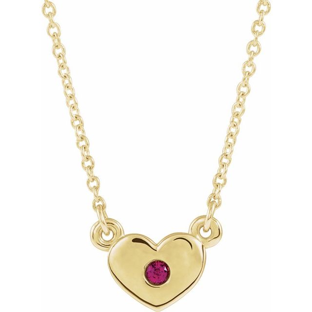 Lab-Grown Ruby Heart Necklace