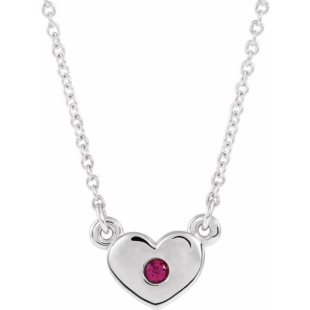 Lab-Grown Ruby Heart Necklace