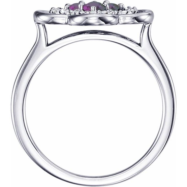 Round Lab-Grown Alexandrite & 1/10 CTW Diamond Ring