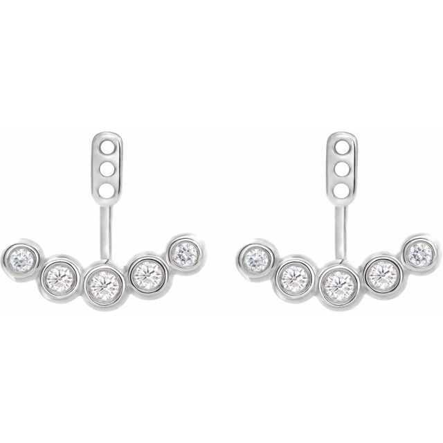 1/4 CTW Diamond Curved Front-Back Earring Jackets