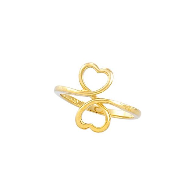 14mm Double Heart Ring