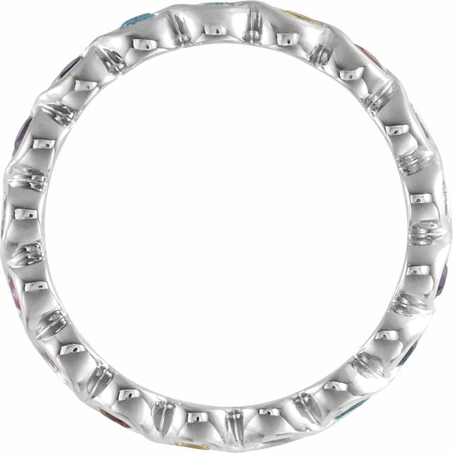 Rainbow Multi-Gemstone Eternity Band