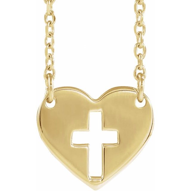 Pierced Cross Heart Necklace