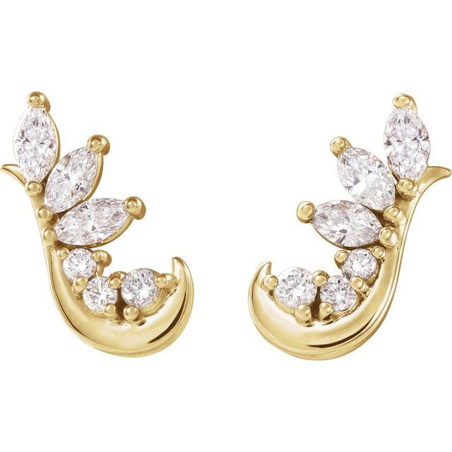 Marquise 1/4 CTW Natural Diamond Earring Climbers