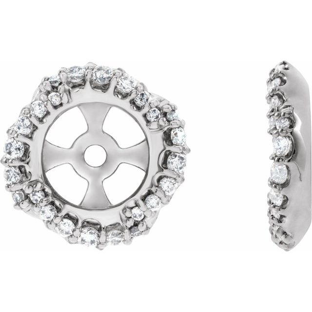 1/4 CTW Natural Diamond Halo-Style Earring Jackets