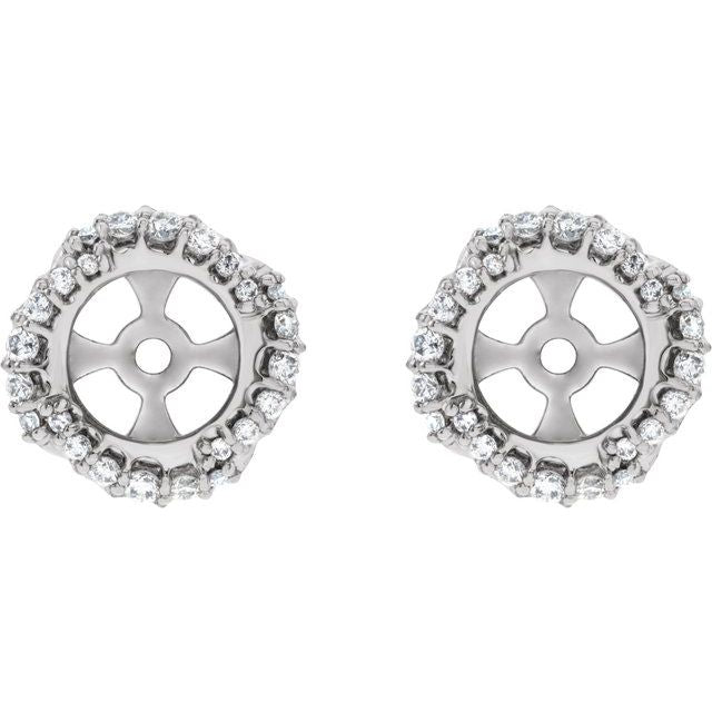 1/4 CTW Natural Diamond Halo-Style Earring Jackets