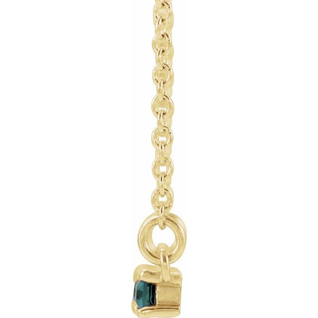 Straight baguette Lab-Grown Alexandrite & 1/6 CTW Natural Diamond Bar Necklace