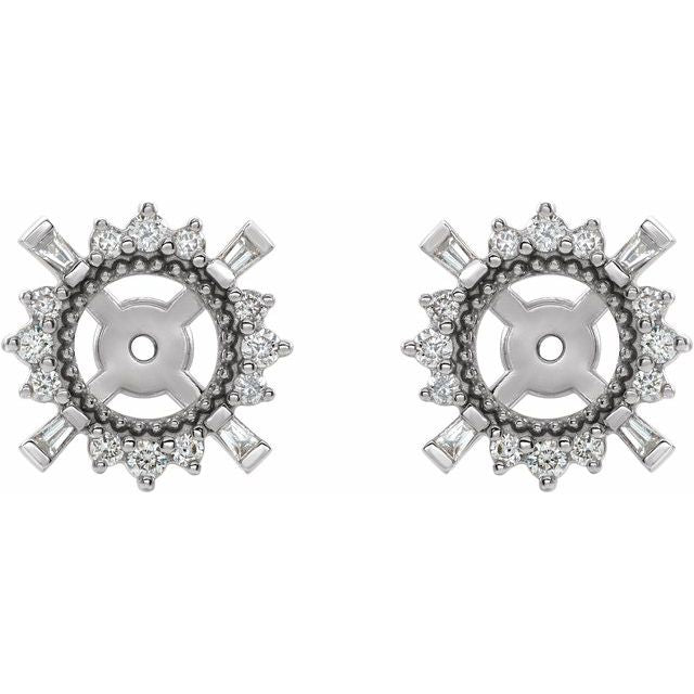 1/6 CTW Natural Diamond Halo-Style Earring Jackets with 4.9mm ID